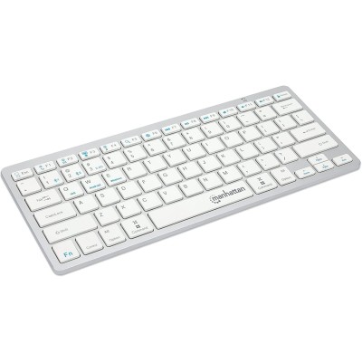 Manhattan Ultra Slim Dual-Mode Wireless Keyboard - 180566 - Silver / White