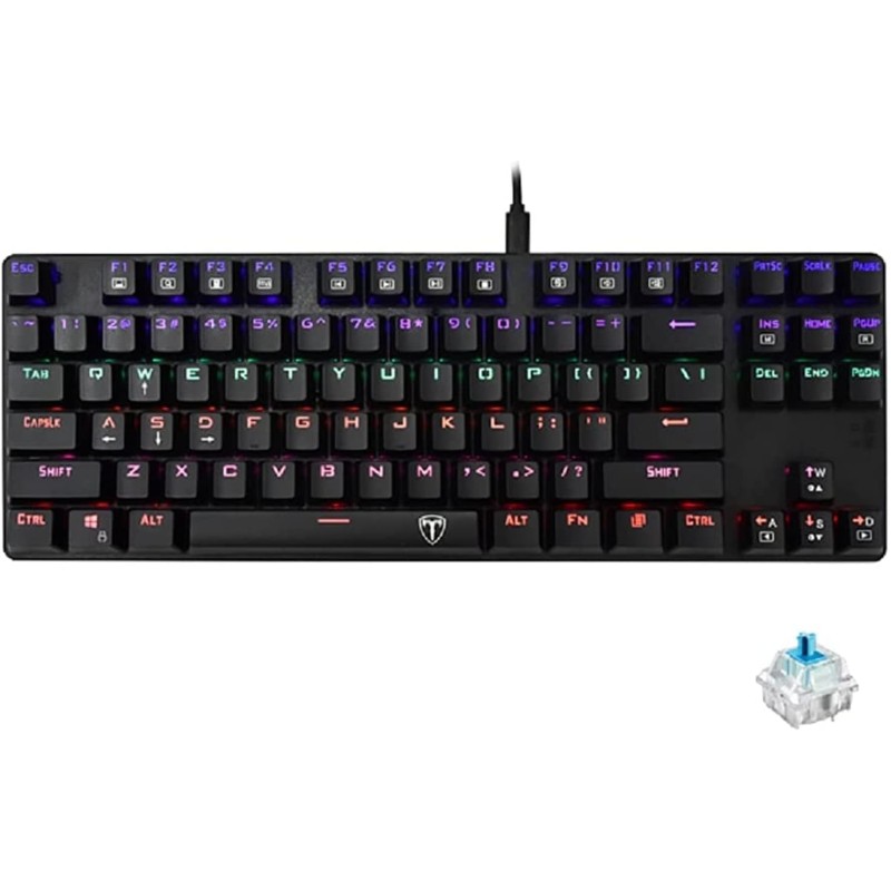 T-DAGGER Bora T-TGK313 Rainbow Gaming Mechanical Keyboard BLUE SWITCH