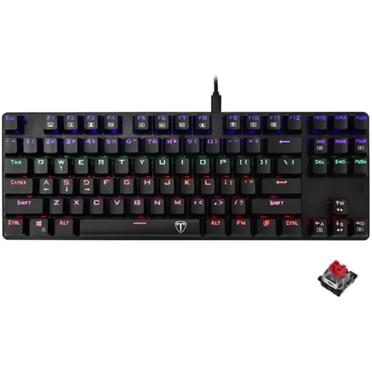 T-DAGGER Bora T-TGK313 Rainbow Gaming Mechanical Keyboard RED SWITCH