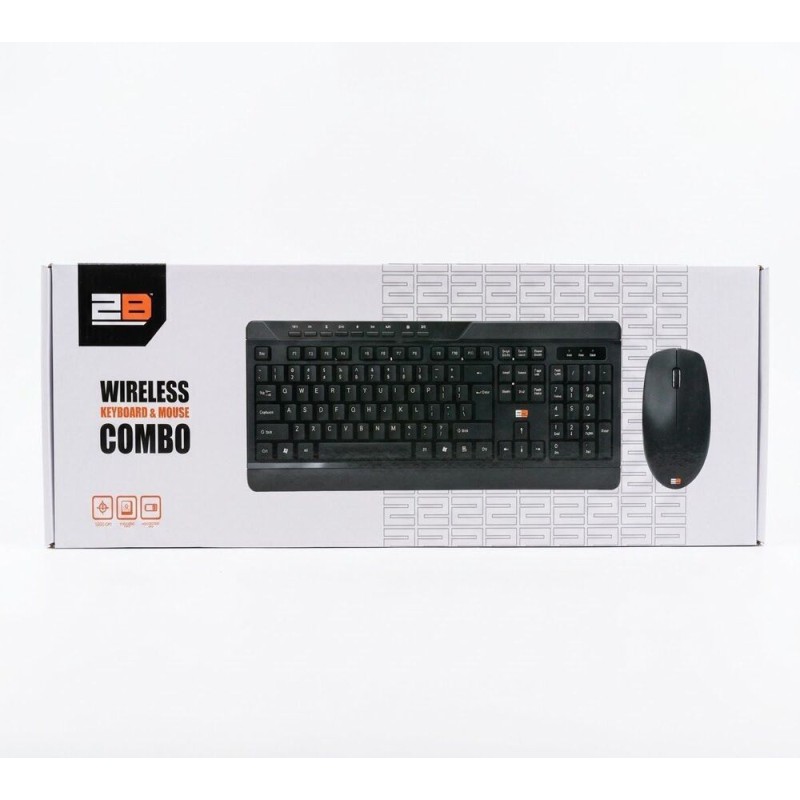 2B (KB443) Combo Keyboard and Mouse Wireless - Black