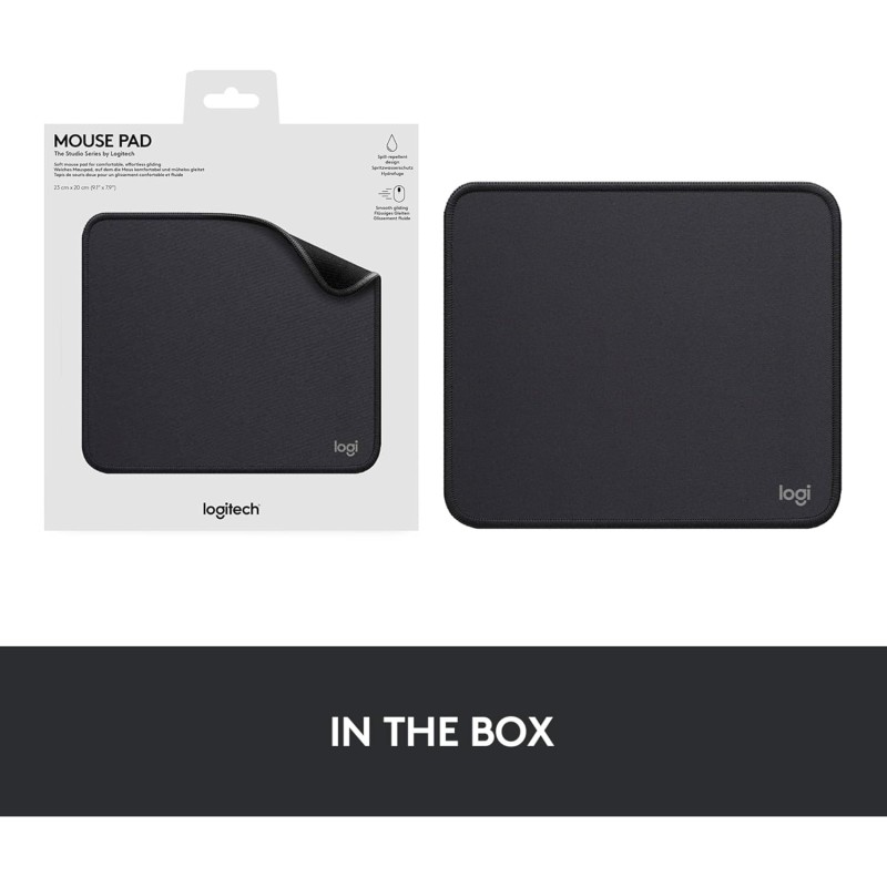 Logitech Studio Series Mouse Pad - Anti-Slip Base, Spill-Resistant, Durable Natural Rubber, Recycled Polyester,