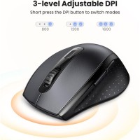 Ugreen Wireless Mouse 2.4GHz Ergonomic Mouse USB Receiver 5 Levels 1600 DPI, Compatible with Computer PC MacBook Laptop Windows 11 10 macOS Linux