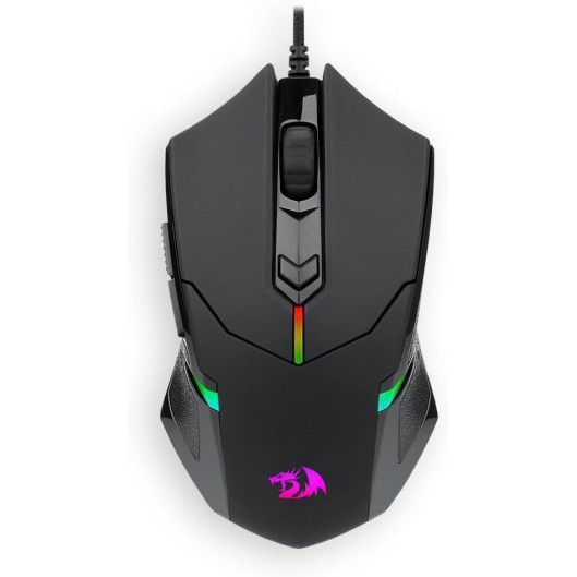 Redragon M601 Gaming Mouse RGB Backlit Wired Ergonomic 7 Button Programmable Mouse Macro Recording, Weight Tuning Set 7200 DPI for Windows PC (Black)