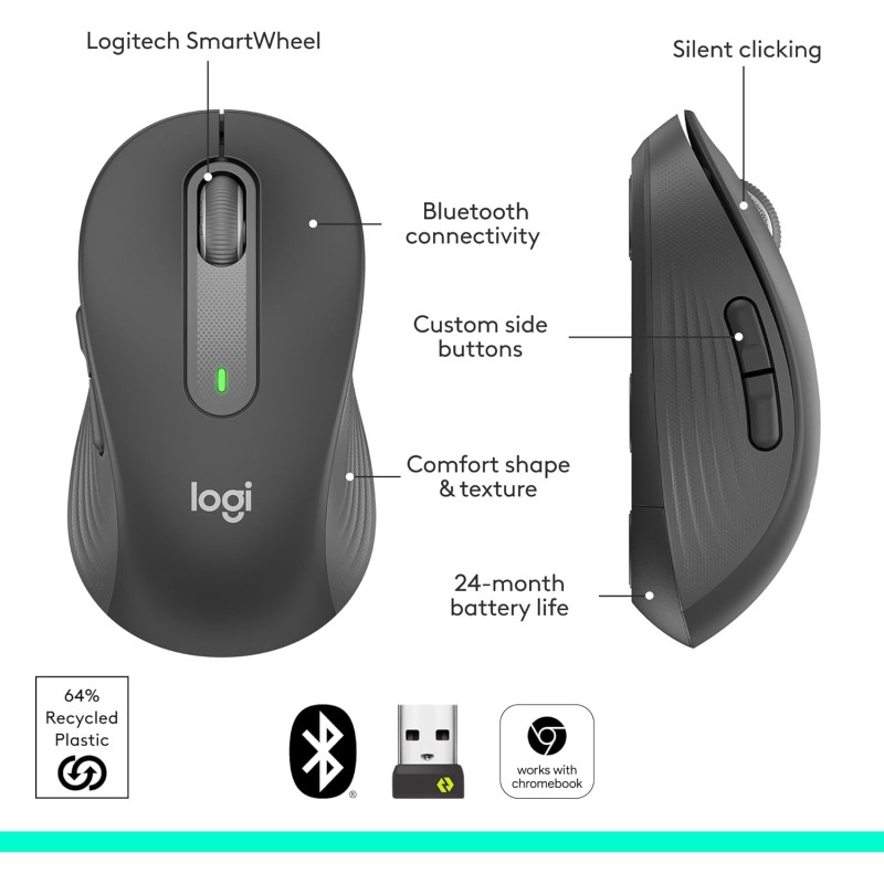 LOGITECH M650 Signature Bluetooth Mouse - GRAPHITE-910-006253