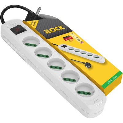 ILOCK ILOCK (5076) Schuko 16A power strip, 5 outlets without earthing 1.5 m