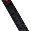 Systemmax Power Strip - 4 Sockets 2 USB Charging Ports - Black