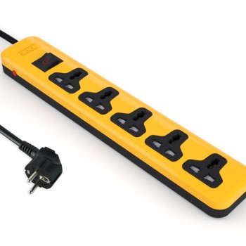 iLOCK (5066)power strip 5E universal outlets with overload switch (black)
