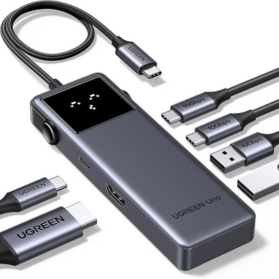 UGREEN (35998) Uno 6 in 1 USB-C Hub with 10Gbps USB-C & USB-A Data Ports 4K@60Hz HDMI 