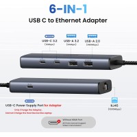 UGREEN 45320 6-in-1 C with 10Gbps Ethernet 2x USB-C 32 2x USB-A USB Hub