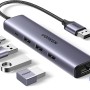 UGREEN 60554 USB3.0 to 3×USB3.0 +RJ45 Gigabit Ethernet Adapter Type-C Power