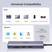 UGREEN(60515) 7in1 USB C Hub with Gigabit Ethernet 4K@60Hz HDMI(so)