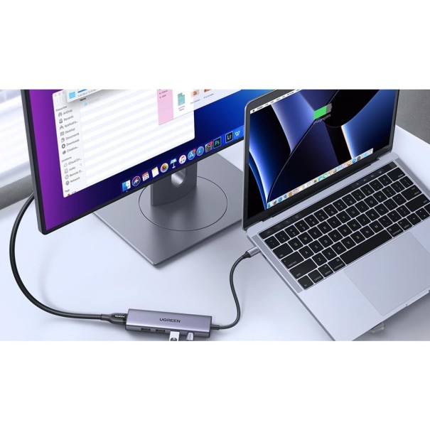 UGREEN 15596 4K HDMI USB C Hub with PD Charging Powered USB C to USB Adapter 5 in 1