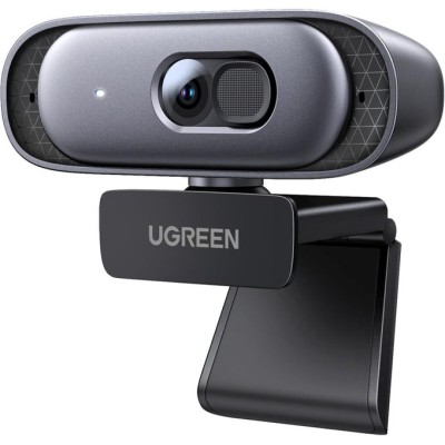 Ugreen Webcam 2K 30FPS Full HD, Webcam with Dual Microphone, 91° Field of View, Privacy Protection, Auto Focus, Automatic Light Correction, Stereo Sound, Plug & Play, PC Camera for Windows MacOS