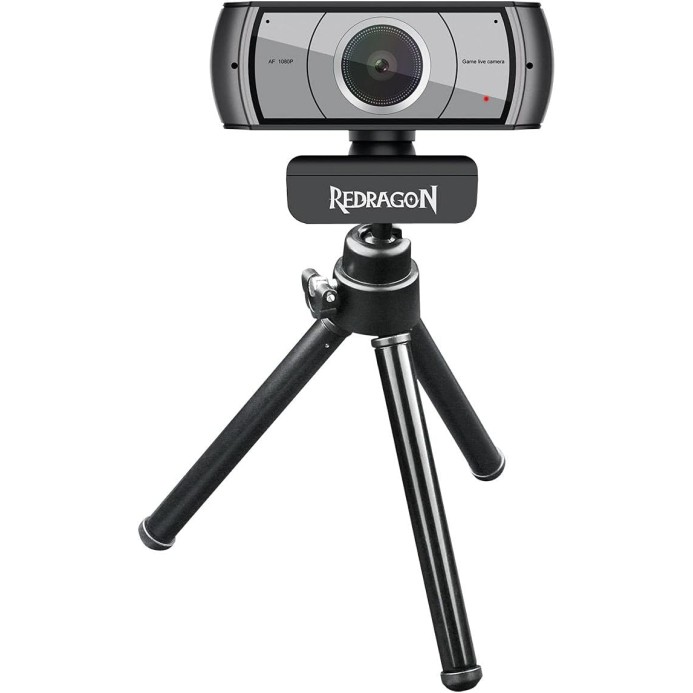 Redragon - GW900 Apex (1080P-30FPS) Auto Focus Webcam - Built-in Dual Microphone - Tripod Included