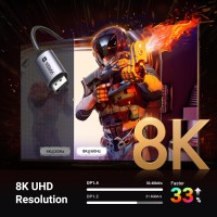 UGREEN 25158  (2M)USB C to DisplayPort 1.4 Cable 8K@60Hz 4K@240Hz Unidirectional Thunderbolt 4/3 to DisplayPort