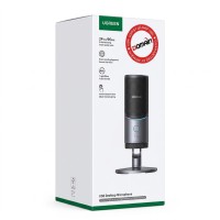 Ugreen Microphone for PC, USB Mic with RGB Lights, Mute Button, 24bit/96kHz, Cardioid Polar Pattern, Volume Control, Condenser Microphone for Streaming, Gaming, Podcasting, Recording, Laptop, PS5