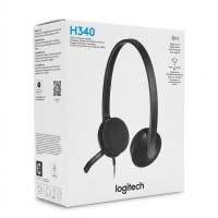 Logitech H340 Stereo Headset with Noise Cancelling Microphone And Wired USB Plug For Computer PC, Mac, Laptop - Black Logitech H340 Stereo Headset with Noise Cancelling Microphone And Wired USB Plug For Computer PC, Mac, Laptop - Black