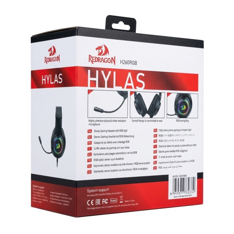 REDRAGON H260 Hylas RGB 2x3.5mm JACK + (USB For RGB)