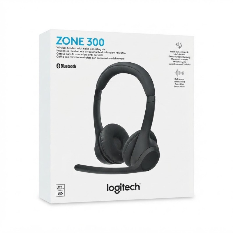 Logitech Zone 300 Wireless Bluetooth Headset with Noise-Canceling Microphone