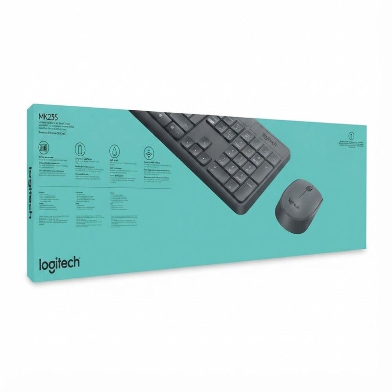 Logitech MK235 Wireless Keyboard and Mouse - Black