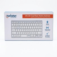 Manhattan Ultra Slim Dual-Mode Wireless Keyboard - 180566 - Silver / White