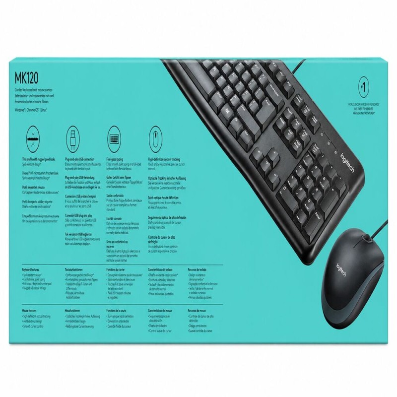 LOGITECH MK120 Corded Keyboard and Mouse Combo