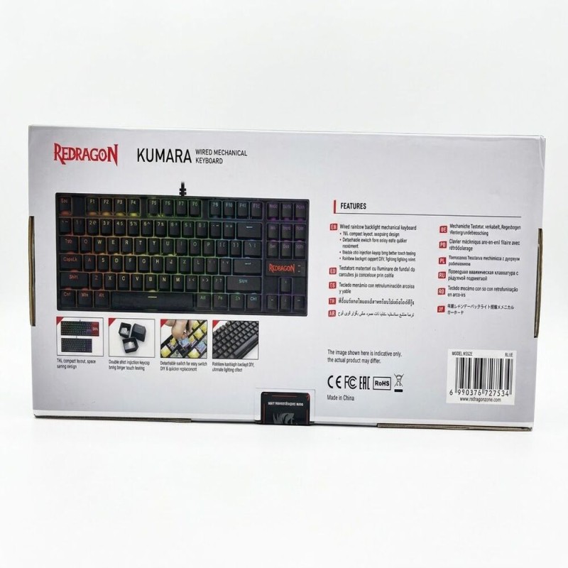 Redragon Wired Rainbow Gaming Keyboard K552 elite edition 60%, Swappable Compact Mechanical Keyboard Dedicated Arrow Keys,